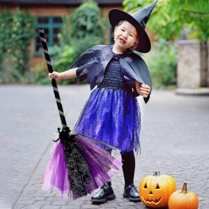 Ragyzity Witch Broom Wizard Staff Witch Accessories, Halloween Costume Accessory, Plastic Witch Broomstick Cosplay Broom Props, Masquerade Show Dress Up Dance Party Supplies Halloween Decor