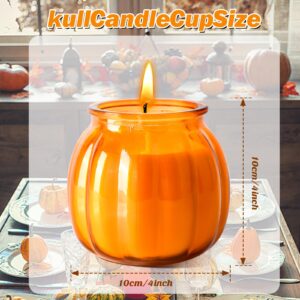 4Pack Thanksgiving Candle Pumpkin Candle Gift Burn Fall Candles Long Time Natural Wax Candles Soy Candle Pumpkin Scented for Thanksgiving Christmas Wedding Baby Shower Party Favors Home Decor