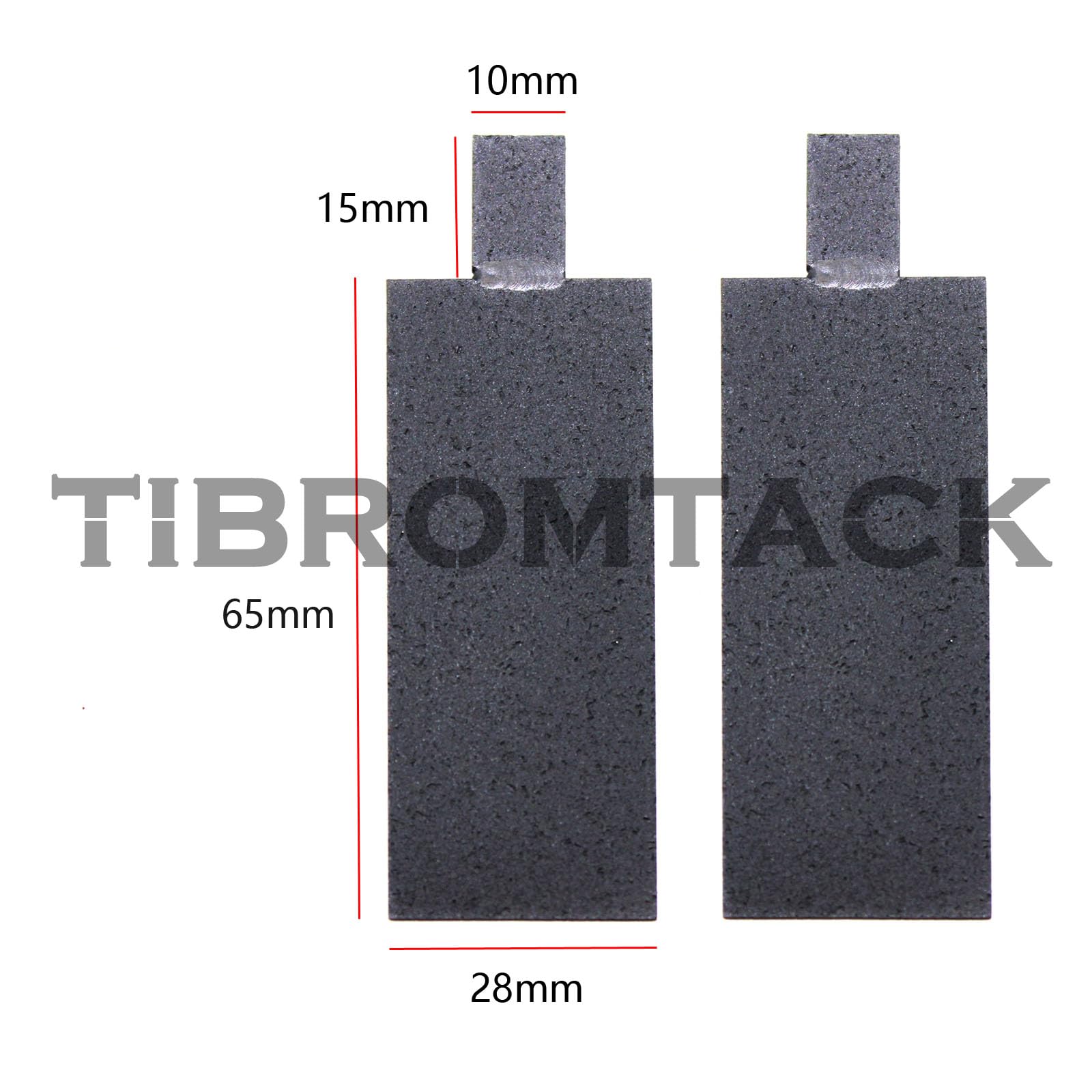 MMO Titanium Anode Plate Ru-Ir Coated 65 * 28mm with Post （2pcs）