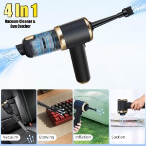 Bug Vacuum Catcher & Cordless Handheld Car Vacuum Cleaner Powerful Suction Power with Multifunctional Suction Nozzle for Insect Stink Bug Moth Spider, Convenient Cleaning Solution for Home Office Car