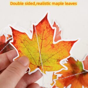 8pcs Fall Garland Maple Leaf Hanging Decor Banner Backdrop Streamer Thanksgiving Decorations Fall Themed Party Baby Shower Bridal Shower Wedding