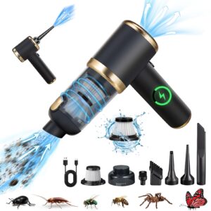 bug vacuum catcher & cordless handheld car vacuum cleaner powerful suction power with multifunctional suction nozzle for insect stink bug moth spider, convenient cleaning solution for home office car