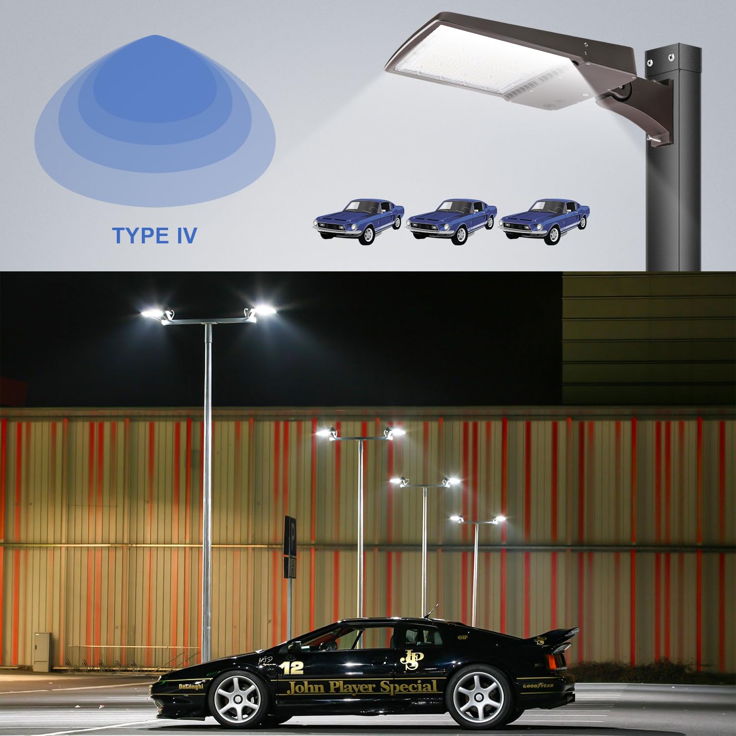 150W LED Parking Lot Light, 5700K 21000LM(140LM/W) Outdoor Commercial LED Shoebox Lights with Yoke Mount, [600W HPS Equiv.] Area/Street/Arena/Security Lighting, AC100-277V, UL&DLC Listed