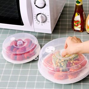 2 pcs microwave cover for food, clear microwave splatter cover with steam vent, 9 inch and 6.7 inch covers, kitchen gadgets and accessories, transparent