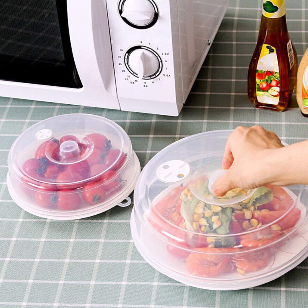 2 PCS Microwave Cover for Food, Clear Microwave Splatter Cover with Steam Vent, 9 Inch and 6.7 Inch Covers, Kitchen Gadgets and Accessories, Transparent