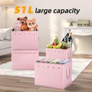 Toys Storage Organizer,Toy Bins for Kids Organizer,Play Mat Removable,Toy Chests & Organizers（Pink）