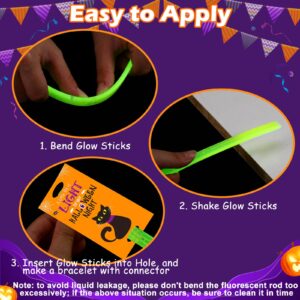 MiniInflat 24 Sets Halloween Triple Glow Bracelets with Cards Include 24 Pcs A Little Bit of Light For Your Halloween Night Glow Stick Gift Tag 24 Glow in the Dark Glow Sticks for Party School