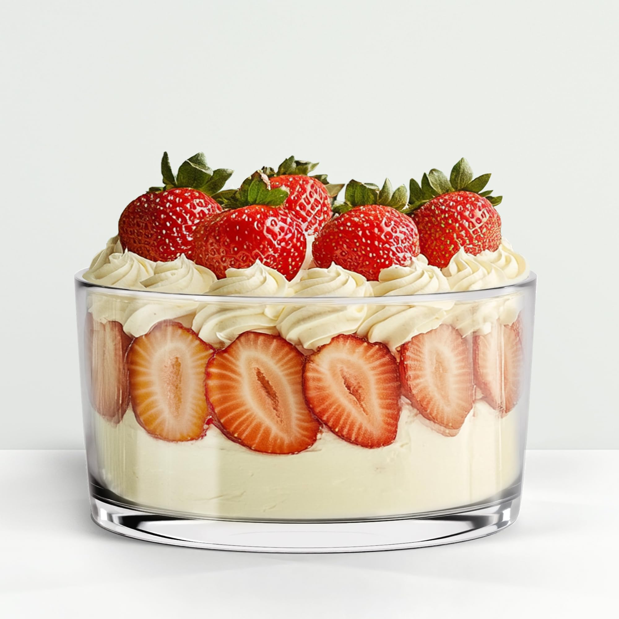 KITEISCAT Glass Salad Bowl - Versatile 118oz Trifle and Fruit Bowl - Elegant & Long-Lasting for Serving Salads, Dessert