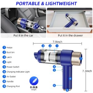 Upgraded Bug Vacuum & Handheld Vacuum Cordless High Power 16000PA Bug Vacuum for Adults Portable Bug Vacuum Catcher for Home Office Car Insect Vacuum Catcher for Small Spider Wasp Moth Ladybug(Blue)