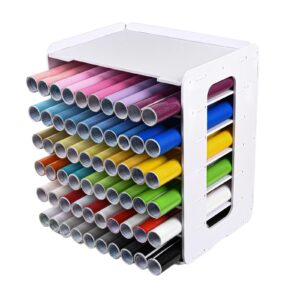 celsol vinyl roll holder, countertop cabinet vinyl roll storage organizer, holds over 60 vinyl rolls, dust-reduced, stable and durable, superior protection, ideal for craft room organization