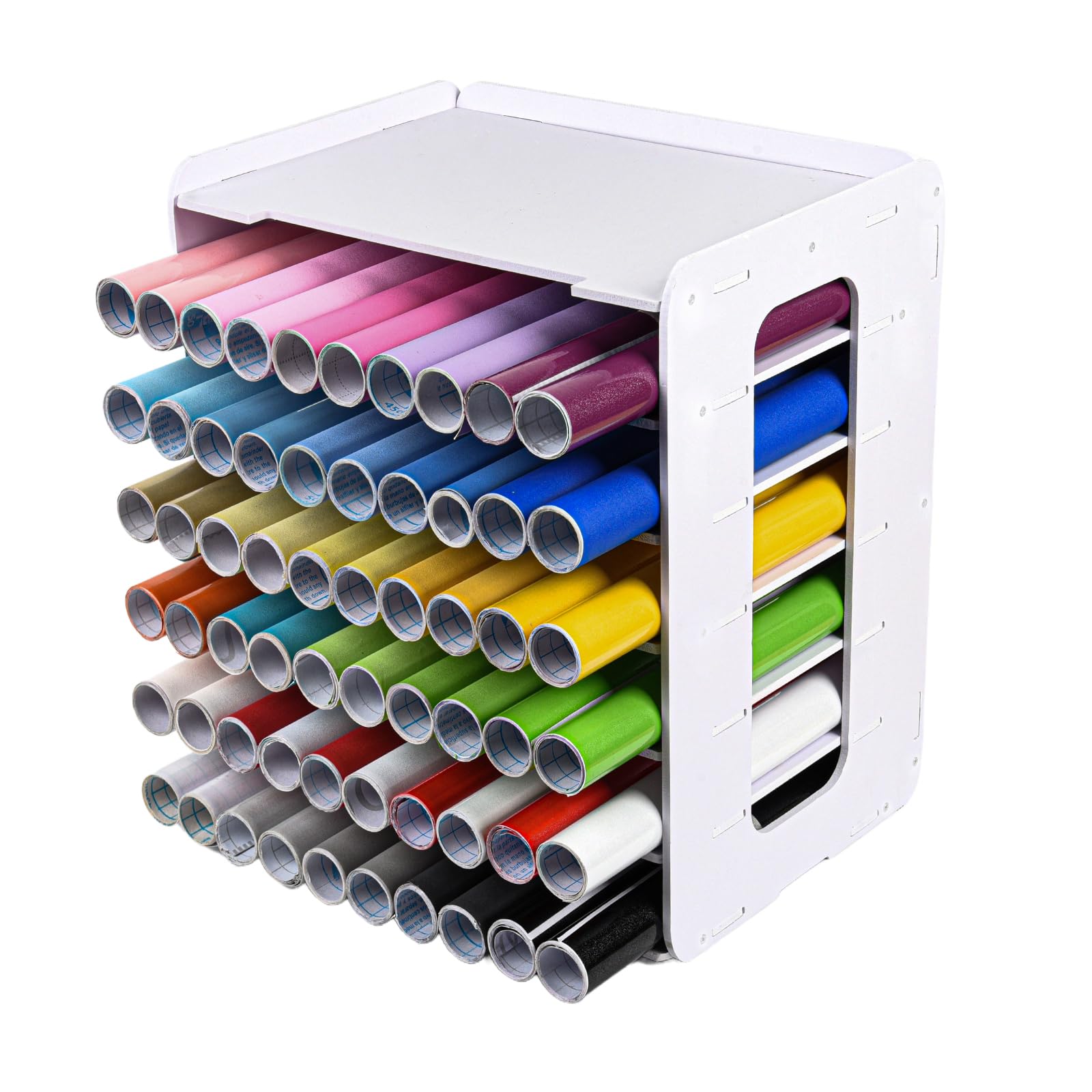 CELSOL Vinyl Roll Holder, Countertop Cabinet Vinyl Roll Storage Organizer, Holds Over 60 Vinyl Rolls, Dust-Reduced, Stable and Durable, Superior Protection, Ideal for Craft Room Organization