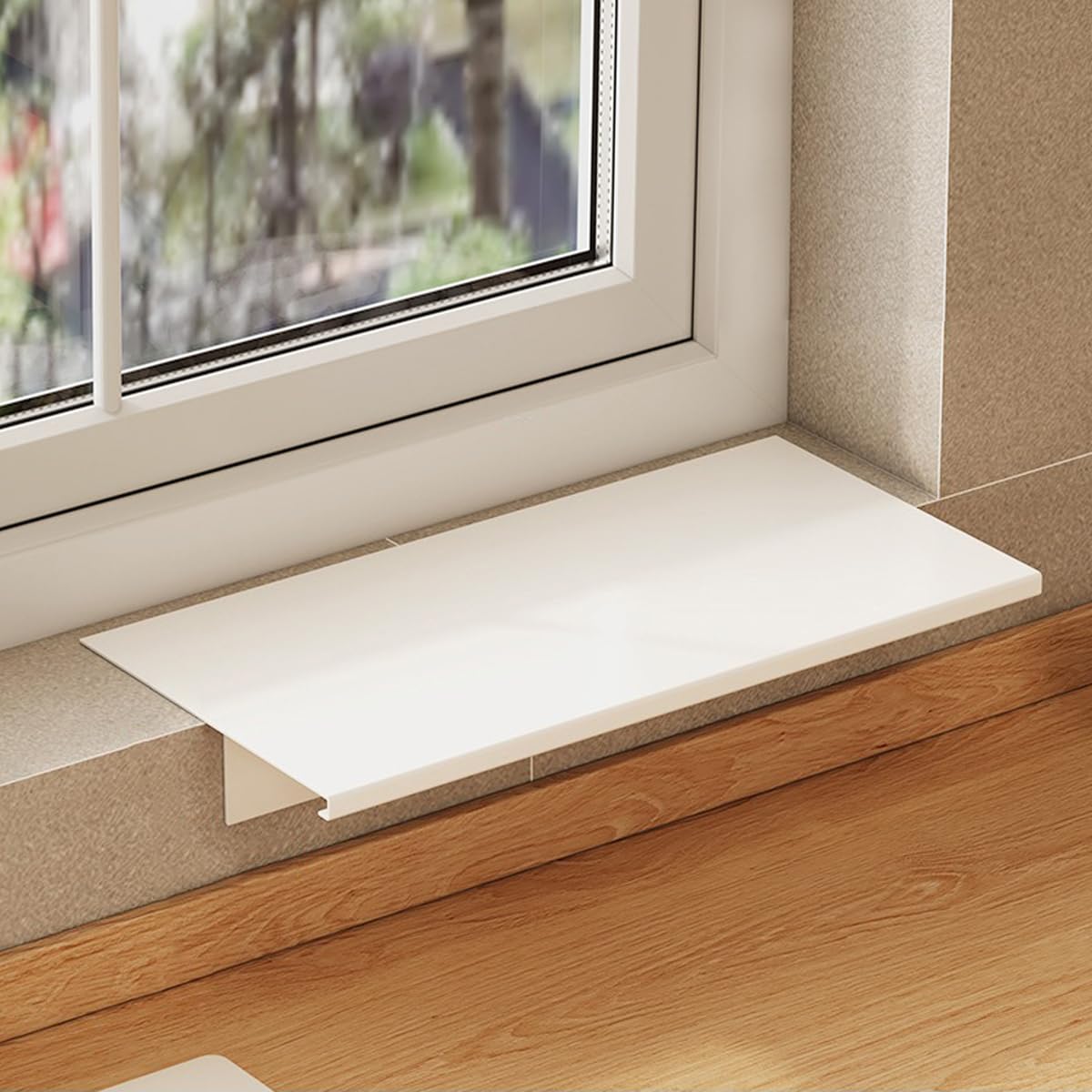 Window Sill Extender Plate, 15.8inch Carbon Steel Storage Shelf, Window Sill Extender for Plants, Countertop Extension Board with Magnetic Base for Kitchen Organization Storage (40x25cm/15.8x9.8in)