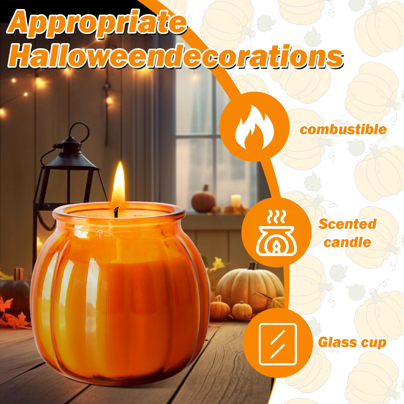 4Pack Thanksgiving Candle Pumpkin Candle Gift Burn Fall Candles Long Time Natural Wax Candles Soy Candle Pumpkin Scented for Thanksgiving Christmas Wedding Baby Shower Party Favors Home Decor