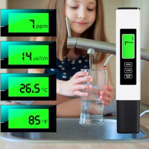 TDS Meter Digital Water Tester, 3 in 1 TDS, EC & Temperature Meter, Accurate PPM Meter, Digital Water Testing Kits for Drinking Water Quality, Hot Tubs, Pool, Aquarium,Hydroponics,Wine Brewing