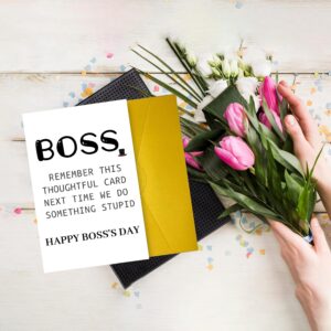 COLINHELIN Happy Boss's Day Card for Men Women, Funny Boss's Day Card for Boss Manager, Humor Bosses Day Card Gifts for Him Her, Card For Boss Boss Lady, Boss Gift For Boss Manager Leader