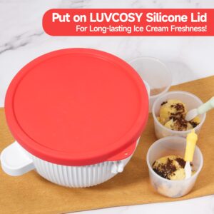 LUVCOSY Silicone Lid Compatible with Kitchenaid 2-quart Ice Cream Mixer Bowl, Silicone Bowl Covers for Kitchenaid Freezer Bowl, for Kitchenaid Accessory, Dishwasher Freezer Safe (Bowl Not Included)