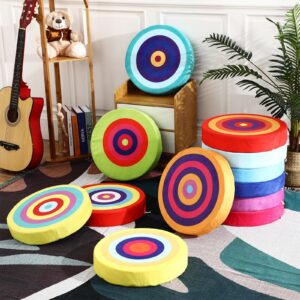 GlikCeil 12 Pcs Round Floor Pillows for Kids Carpet Circles Floor Cushions for Classroom 15.35'' Rainbow Circle Flexible Seating Cushions Supplies Group Activity Marker for Kindergarten Playroom