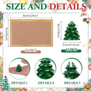 Watersay 12 Pcs Christmas Tree Place Card Holders with 24 Pcs Seating Cards Table Number Holders Place Cards for Christmas Party Wedding Anniversary Birthday Decorations