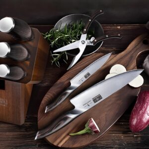 HOSHANHO 8-Piece Japanese AUS-10 Steel Kitchen Knife Set+ 7 Inch Ultra Sharp Nakiri Knife