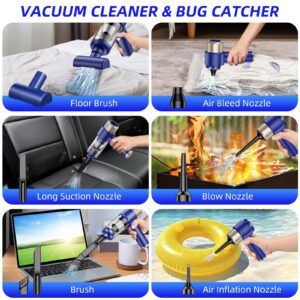 Upgraded Bug Vacuum & Handheld Vacuum Cordless High Power 16000PA Bug Vacuum for Adults Portable Bug Vacuum Catcher for Home Office Car Insect Vacuum Catcher for Small Spider Wasp Moth Ladybug(Blue)