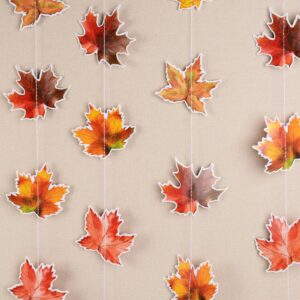 8pcs Fall Garland Maple Leaf Hanging Decor Banner Backdrop Streamer Thanksgiving Decorations Fall Themed Party Baby Shower Bridal Shower Wedding