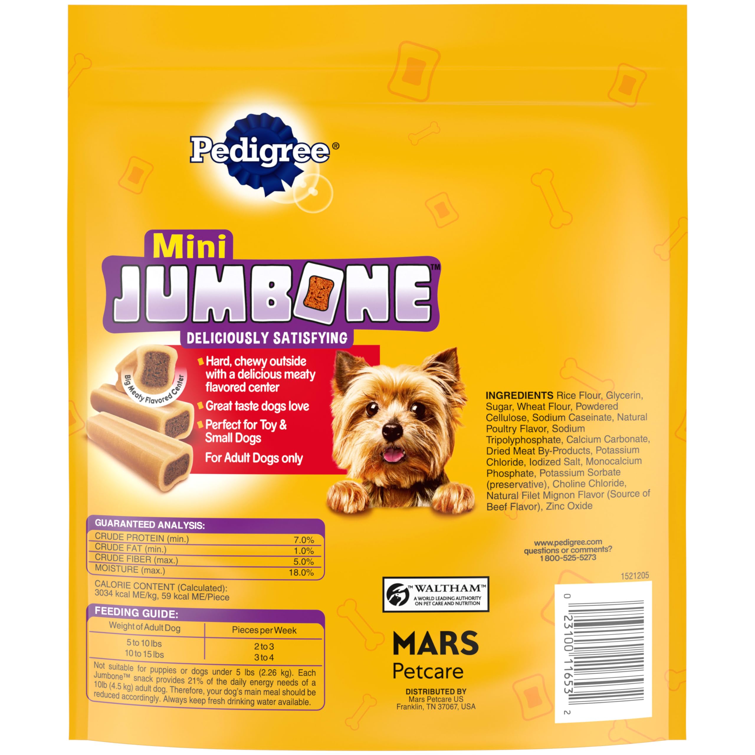 GYCO Mini Jumbone Real Beef Flavor Dental Treats for Dogs, 21 oz Pouch. A Long-Lasting Dog Bone That is Specially Designed for Treating Toy Dogs and Small Adult Dogs.