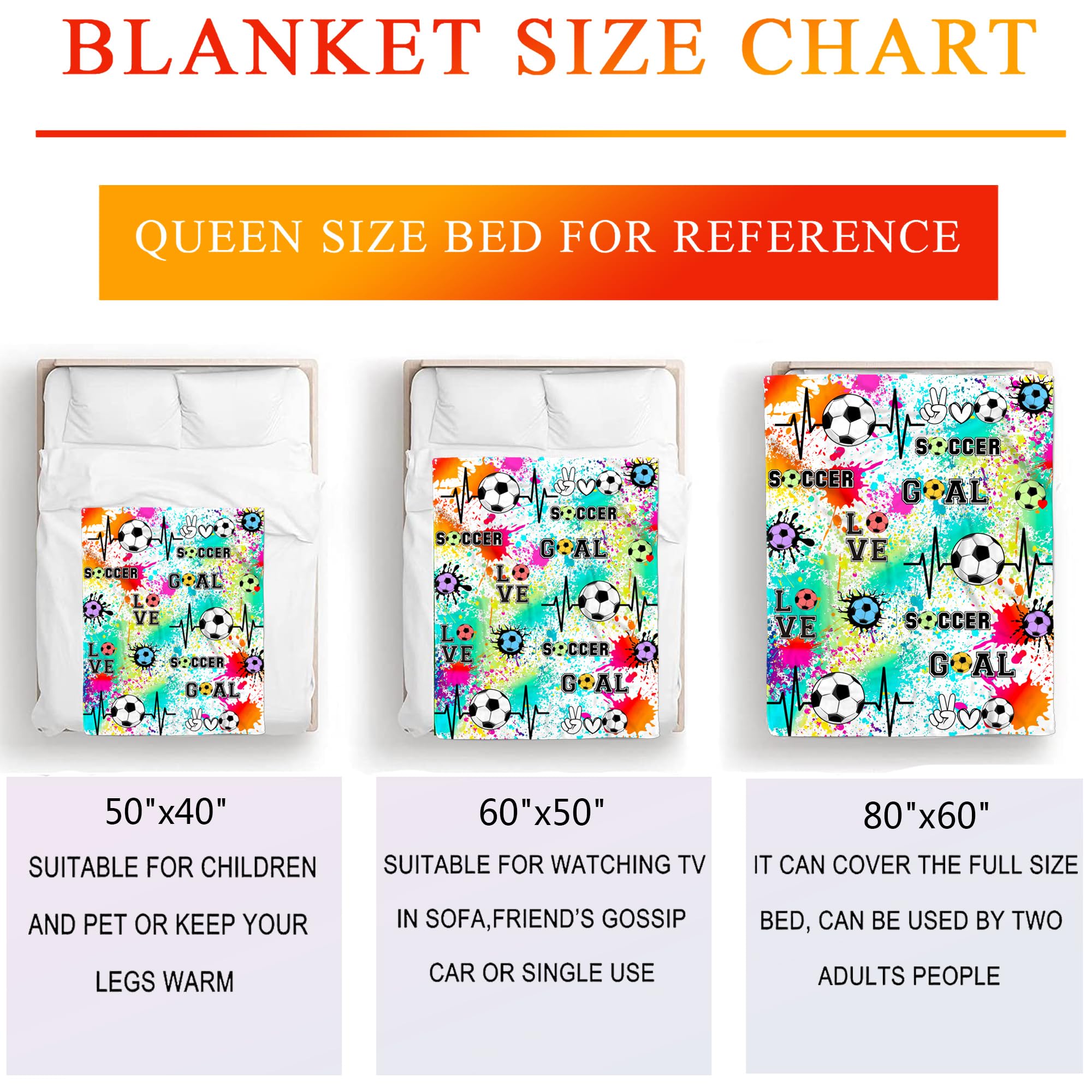 Soccer Blanket for Girls Ultra Soft Flannel Soccer Throw Blanket for Soccer Lovers Soccer Players Team Merch Soccer Gifts Stuff 50"x40"