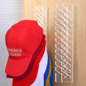 daoun hat racks for baseball caps, 2 packs hat organizer for wall adhesive hat hooks hold up to 24 hats, hat storage hanger holder display for door closet