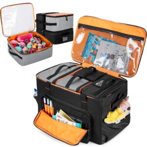 graoso toy organizers and storage, 4 pcs toy packing cubes with carrying case compatible with legos, dolls, puzzles and more games, 5-in-one travel toy bag with hard bottom