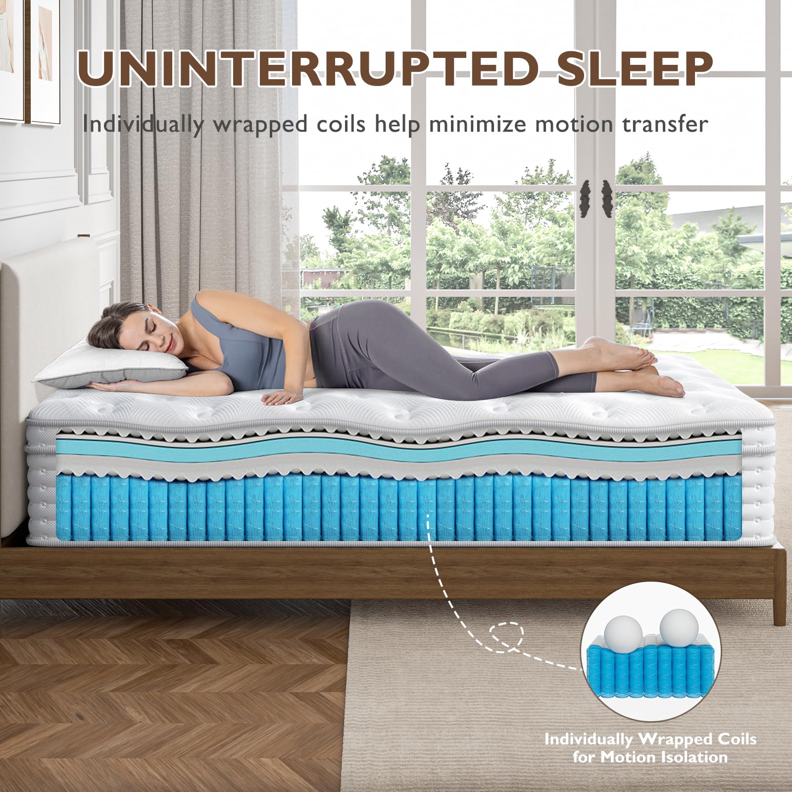 BedStory Full Mattress - 12 Inch Hybrid Mattress in a Box - Individual Pocket Springs and Memory Foam for Pressure Relief and Motion Isolation, CertiPUR-US