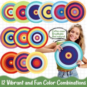 GlikCeil 12 Pcs Round Floor Pillows for Kids Carpet Circles Floor Cushions for Classroom 15.35'' Rainbow Circle Flexible Seating Cushions Supplies Group Activity Marker for Kindergarten Playroom