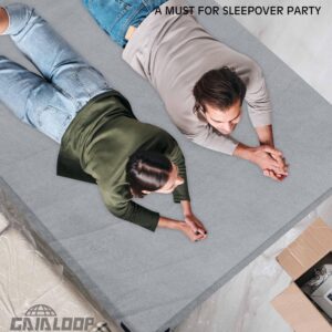 GAIALOOP Memory Foam Futon Mattress Car Camping Bed Glamping Roll Up Mattress, Japanese Floor Sleeping Mat Camp Cot Mattress Pad Travel Guest Adults Side Sleepers Space Gray [Twin: 75 * 38 * 3" ]