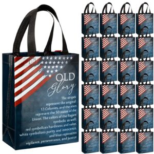 sweetude 30 pcs veterans day souvenirs gift bags with handle medium size patriot day gift bags american flag gift patriotic themed bags for veteran party church decorations favors