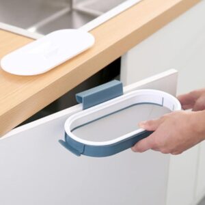 Eioflia Garbage Bag Holder Trash Bag Hanging Bracket Waste Bin Hanger Organizer for Kitchen Cupboard Door Dark Blue, Waste Recycling