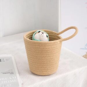 Generic Handmade Woven Oval Basket Set of 4, Cotton Rope, Hanging and Floor Decorative Basket, Home Decor