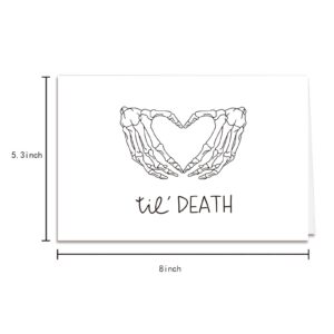 RollupJoy Cute Skeleton Halloween Wedding Card, Til Death Anniversary Card Gift for Husband Wife, Funny Bridal Shower Card, Romantic Engagement Card for Him Her