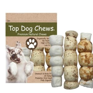 Top Dog Chews – 9” – 11"- Variety 3 Pack, 1 Roasted Buffalo Beef Cheek Roll, 1 with Bully Dust Sprinkles, and 1 Chicken Wrapped