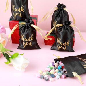 Abeillo 24 Pcs Thank You Bags Wedding Satin Gift Bags with Drawstring, 4 x 6 Inch Jewelry Pouches Candy Bag for Wedding Bridal Shower Party Favor Bag for Birthday Baby Shower