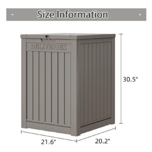 51 Gallon Resin Package Delivery Box for Outside, Storage Box with Lockable Secure, Large Double-Wall Resin Outdoor Package Delivery and Waterproof Deck Box