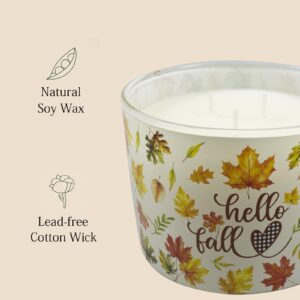 Fall Candles, Fall Decorations for Home - Fall Gifts for Women, Natural Soy Wax Apple Cinnamon Scented Candles(12.7oz)