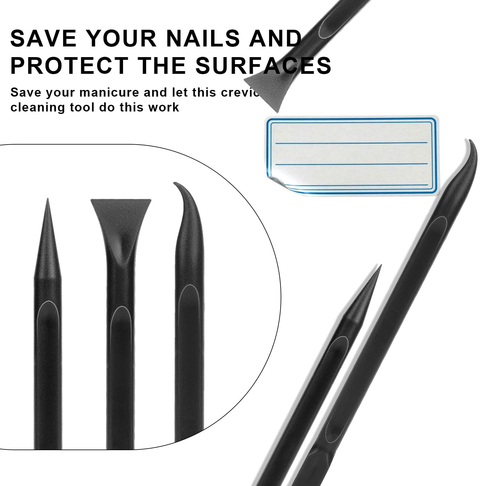 9 Pieces Plastic Scraper Tool, Carbon Fiber Plastic Scraper for Tight Spaces Non-scratch Dish Scraper Cleaning Tool Multipurpose Pen-Shaped Label Scraper for Remove Stickers Labels Paint Oil Stains