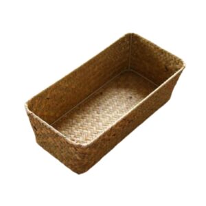 ieudns handwoven storage basket, seagrass storage basket, simple organizing basket, home desktop organizer for home decor