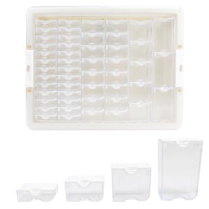 Diamond Bead Organizer Storage System, 50 Tray Containers, Removable Clear Plastic Snap Shut Lid Solution for Various Rhinestone Jewelry Painting Drill DIY Nail Art Cross Stitch Tool, Other Small Item