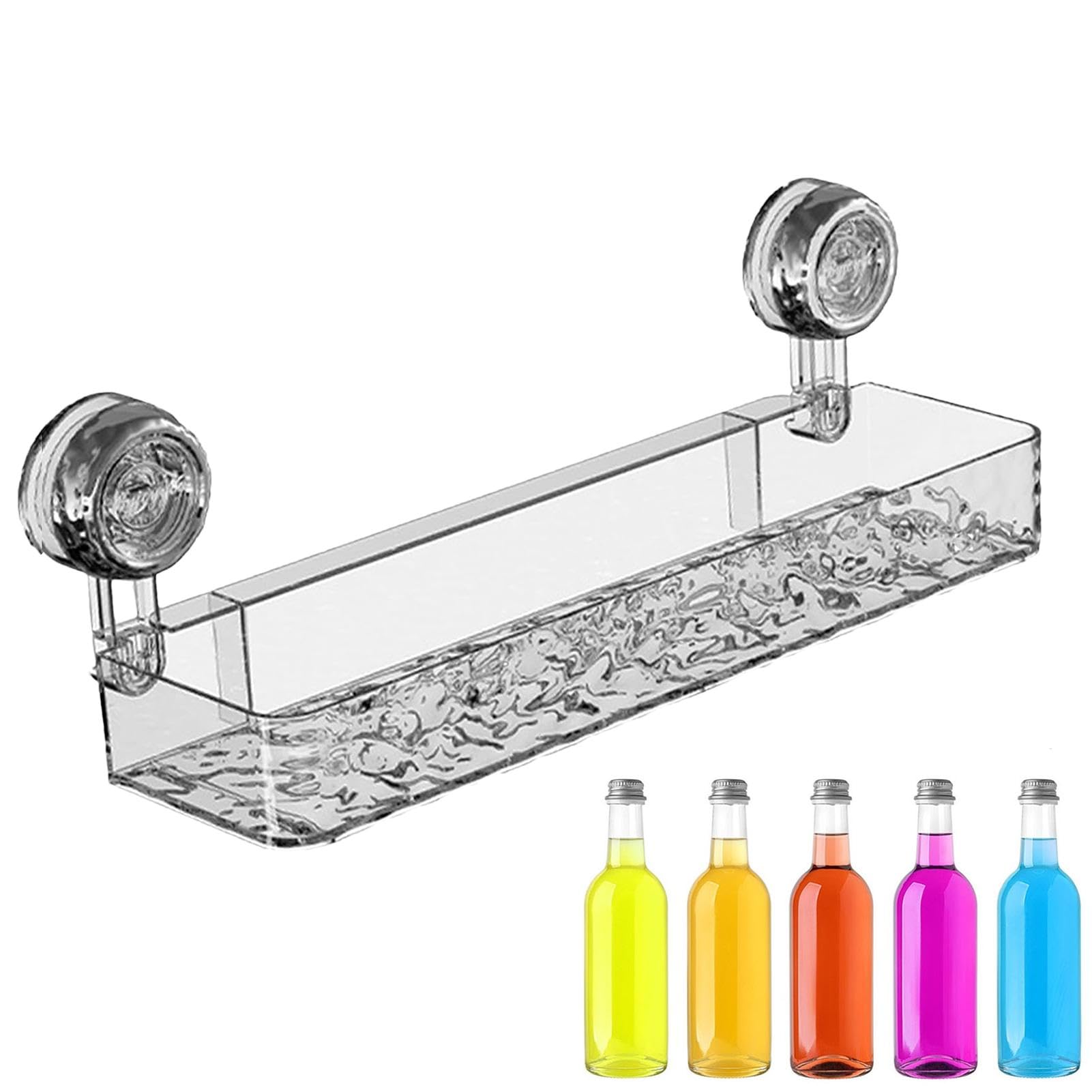 Suction Cup Holder Rack - Versatile Bathroom and Kitchen Storage | Removable Suction Cup Shelf, Organizer for Shower, Sink, Wall Mounted Space Saver, No Drilling Bathroom Shower Organizer Holder