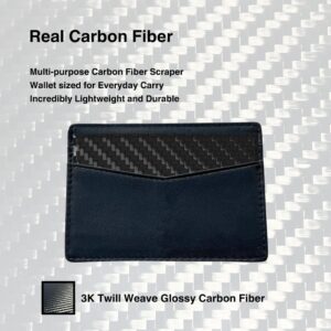 Generic Carbon Fiber Cutter/Scraper Wallet Size Multi-Use EDC - Automotive, Household, Outdoor, Camping, Electronics, DIY, Cooking, Crafts, and Cleaning Tool, Small, Black