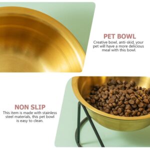 ULTECHNOVO Elevated Cat Bowls,Raised Cat Food Water Bowl with Stainless Steel,Porcelain Pet Dishes for Cats and Small Dogs