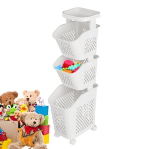 3/4 Tier Laundry Basket - Multi Layer Laundry Hamper | Rolling Laundry Cart With Wheels | 360° Rolling Laundry Basket Bathroom | Laundry Washing Hampers Basket Shelf Cart For Bathroom