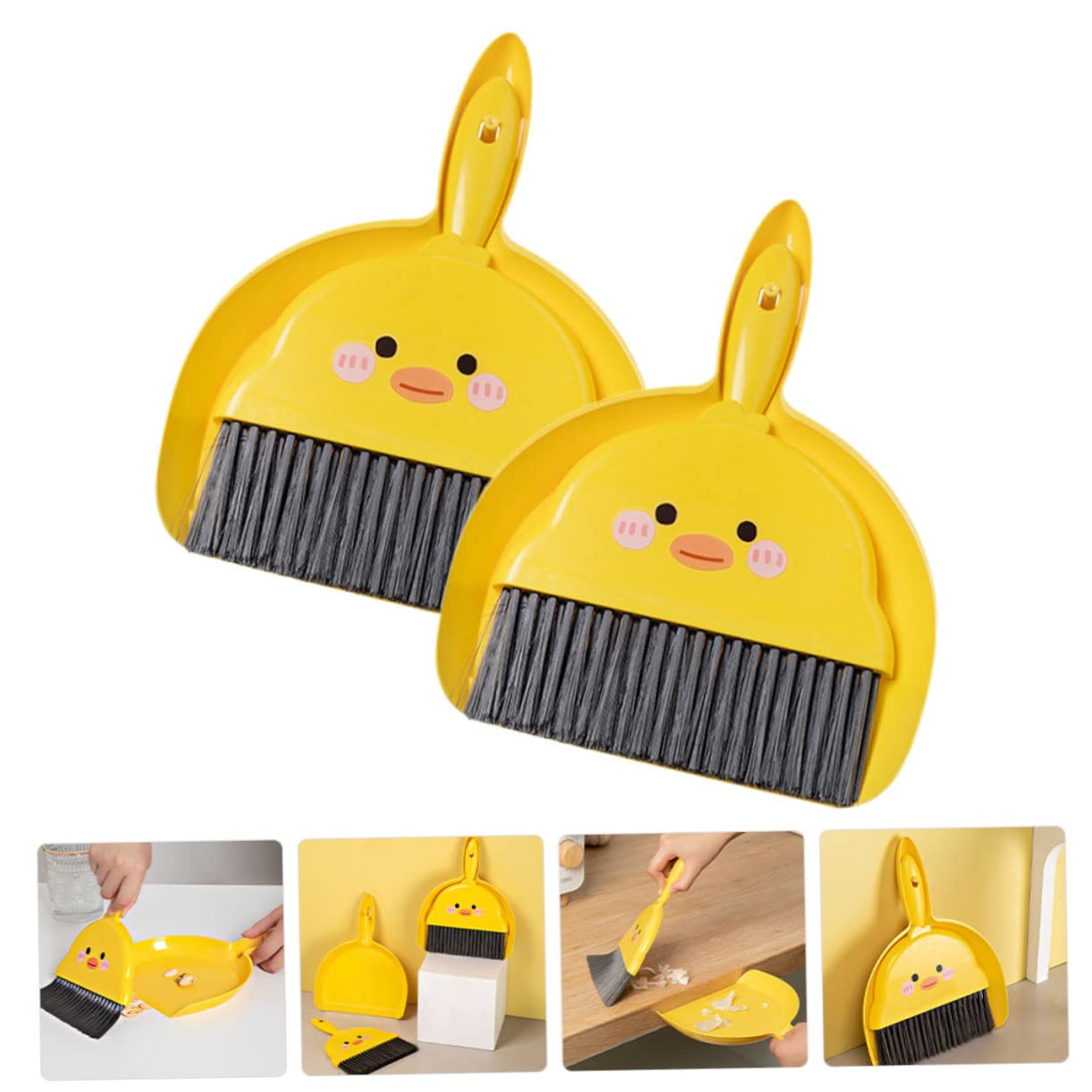 Ipetboom 8 Sets Mini Broom Set Desktop Cleaning Broom Small Dustpan Practical Cleaning Broom Pet Cleaning Brush Mini Garbage Container Mini Desktop Broom Tabletop Dust Pan Desk Dust Pan