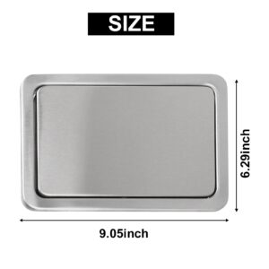 Beuiouer Stainless Steel Garbage Flap Lid Trash Bin Cover Flush Built-in Balance Swing Flap Garbage Lid for Kitchen Counter Top A