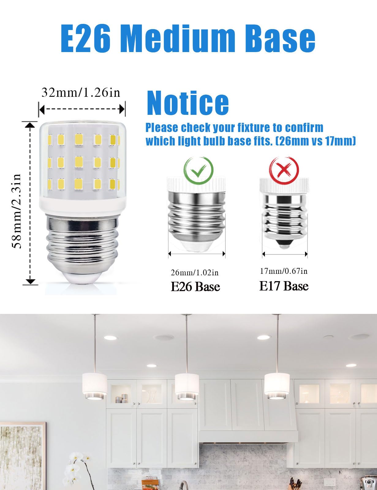 wossluck KEI D34L AC 100-265V 3.5W Light Bulb for Frigidaire Refrigerator, 40W Freezer Lighting Halogen Equivalent, E26 LED Refrigerator Light Bulb White Light,1-Pack